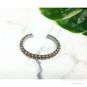 J. Crew Jewelry - J. Crew pink rhinestone cuff 3/4 circle 9" J. Crew Jewelry - J. Crew pink rhinestone cuff 3/4 circle 9"